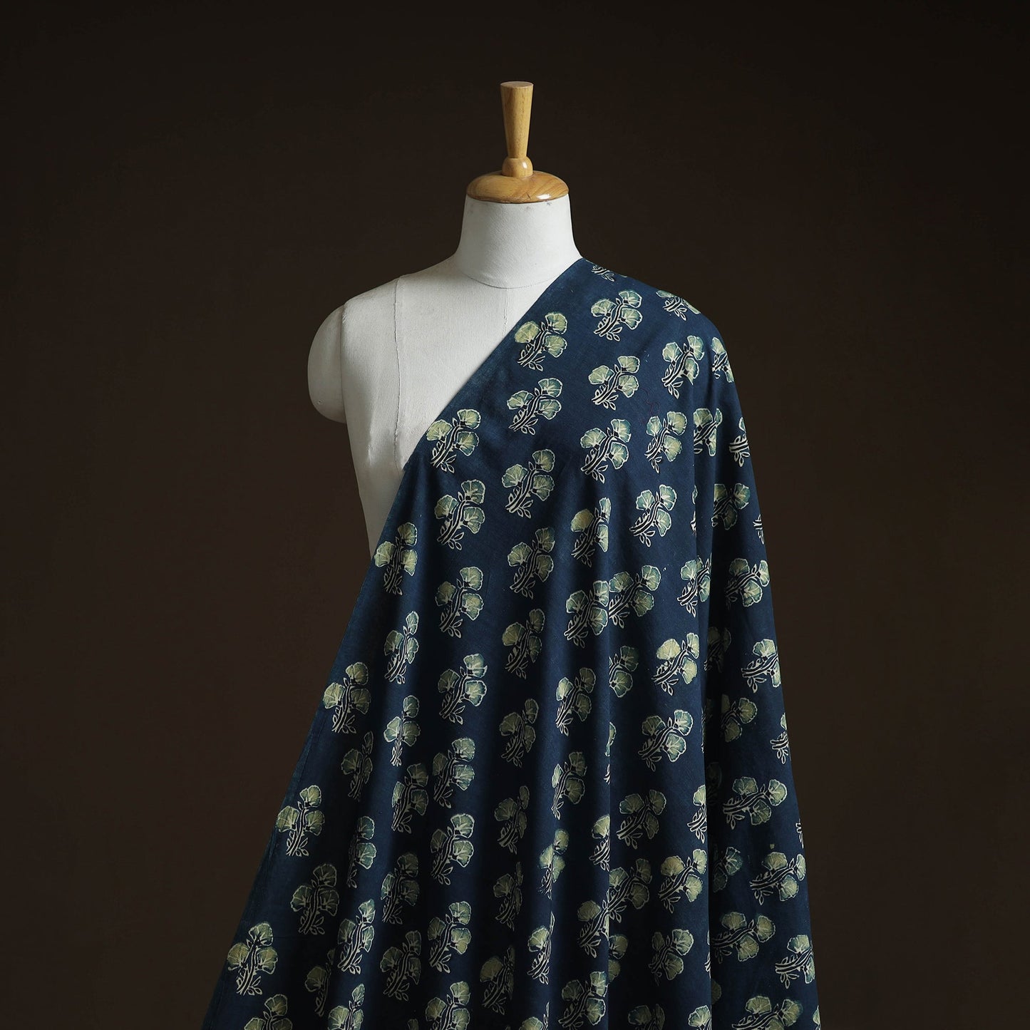 Natural dyed cotton kutch hand block ajrakh print fabric 19
