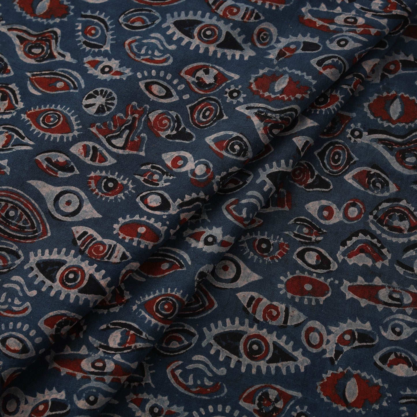 Natural dyed cotton kutch hand block ajrakh print fabric 36