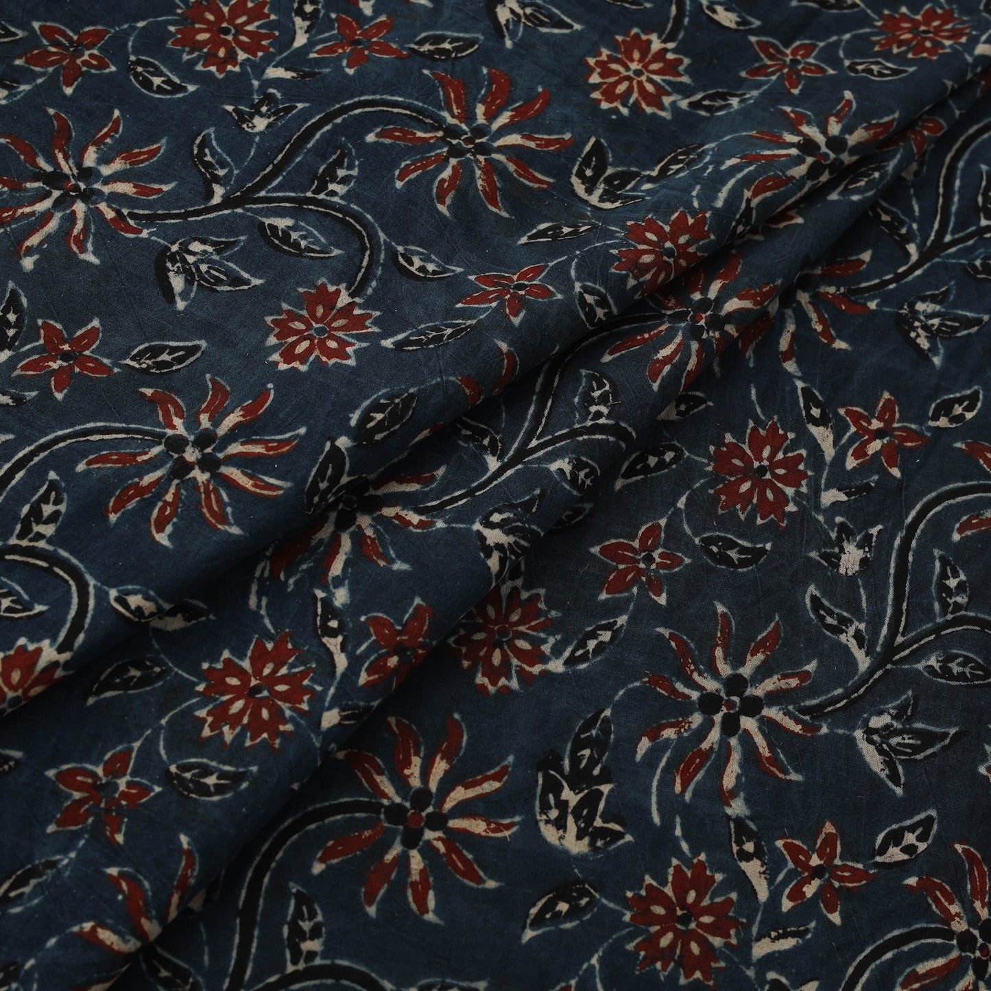 Natural dyed cotton kutch hand block ajrakh print fabric 42