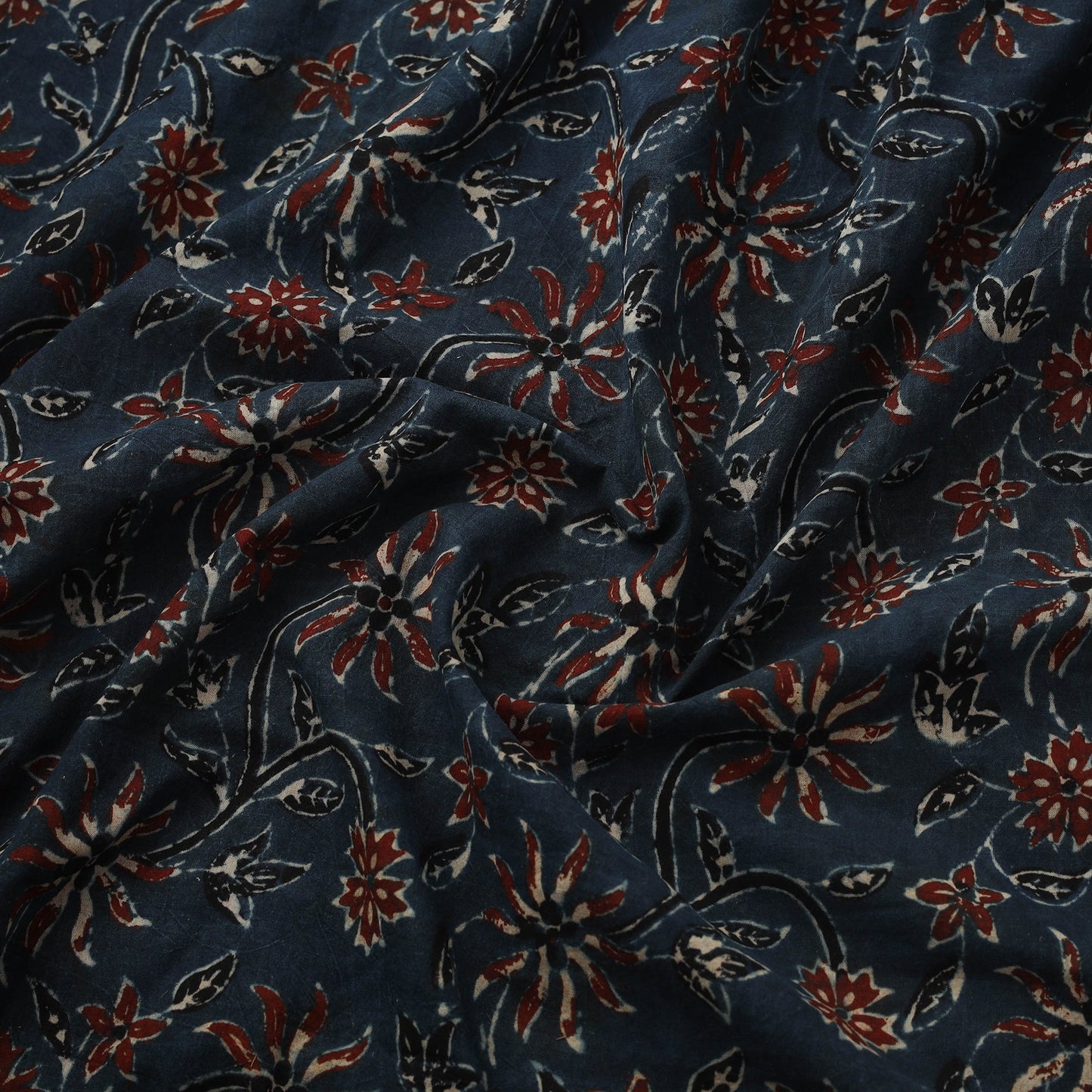Natural dyed cotton kutch hand block ajrakh print fabric 42