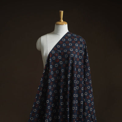 Natural dyed cotton kutch hand block ajrakh print fabric 53
