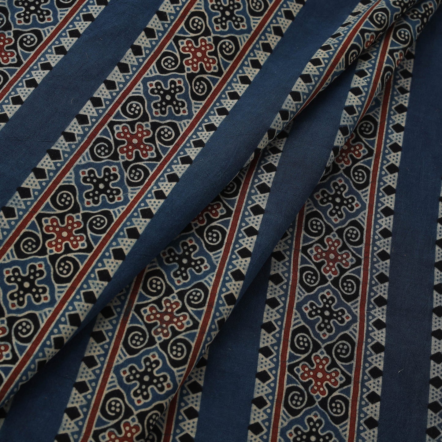 Natural dyed cotton kutch hand block ajrakh print fabric 54