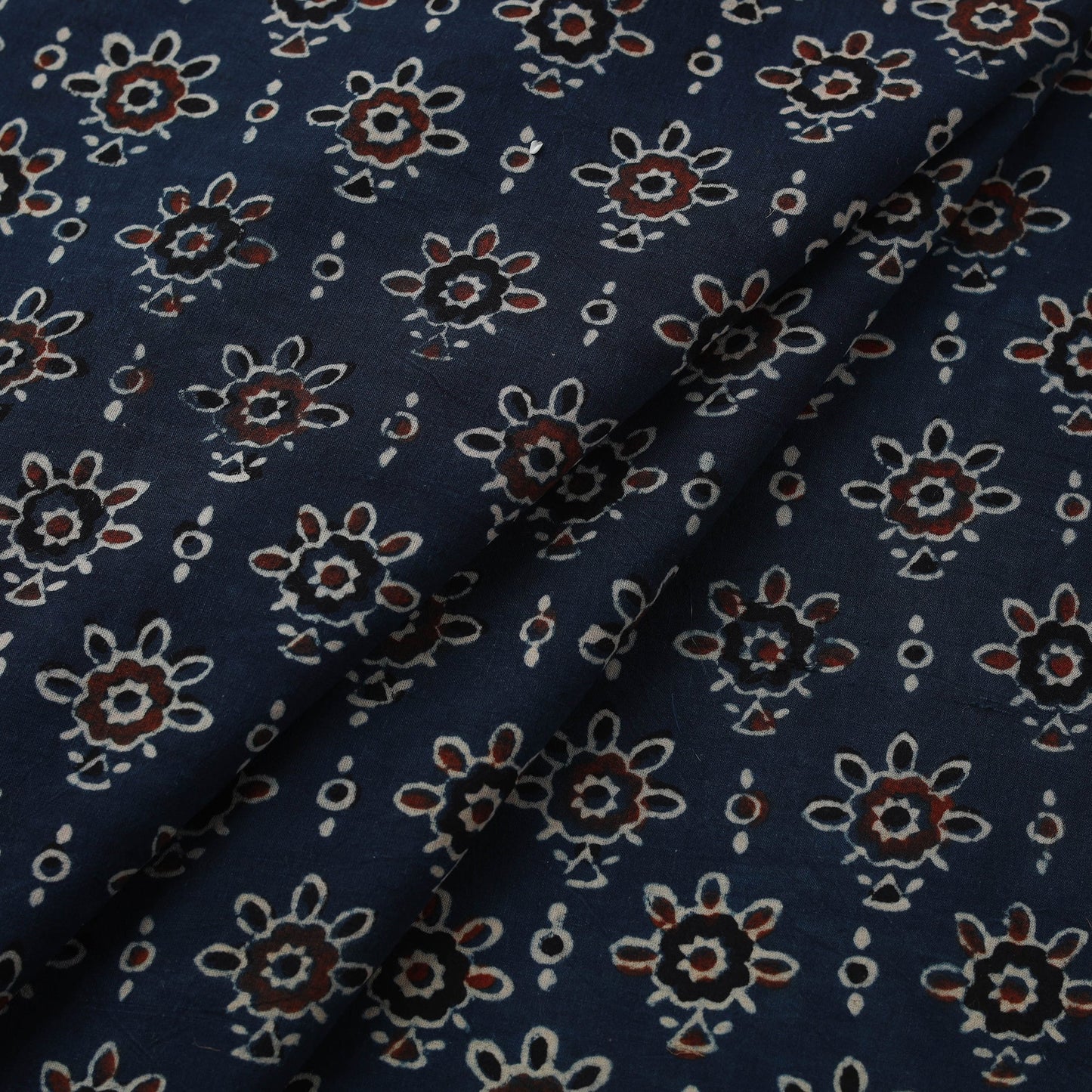 Natural dyed cotton kutch hand block ajrakh print fabric 66