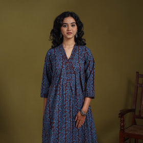 Blue - natural dyed cotton a-line bagh kurta 10