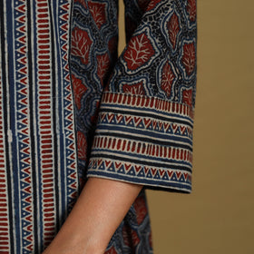 Blue - natural dyed cotton a-line hand kurta 16