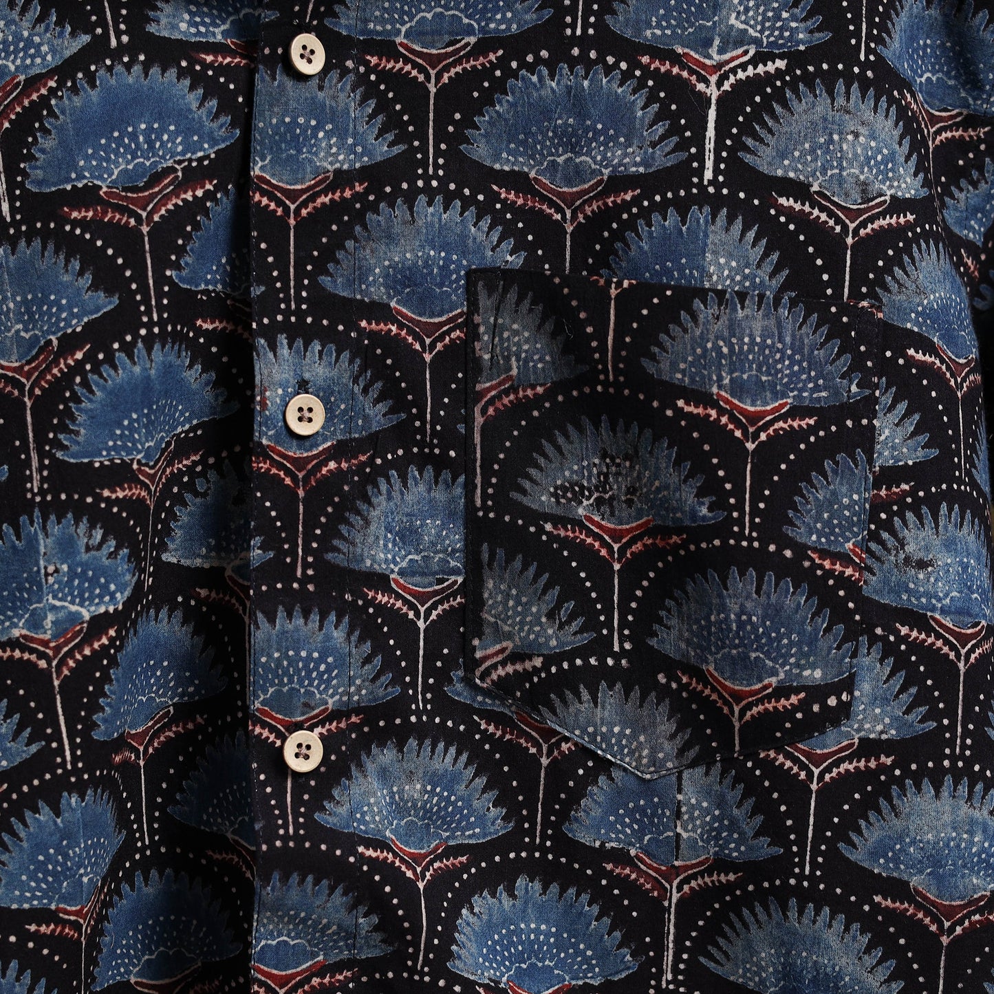 Blue - natural dyed cotton men full sleeve shirt 12