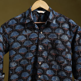 Blue - natural dyed cotton men full sleeve shirt 12