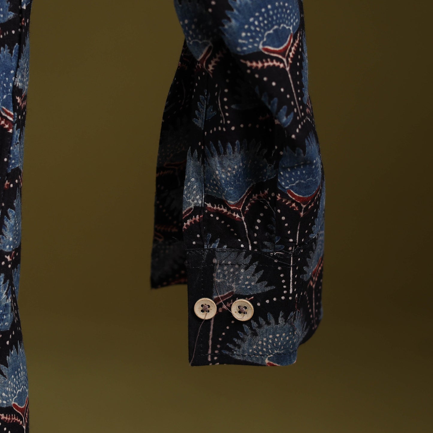 Blue - natural dyed cotton men full sleeve shirt 12