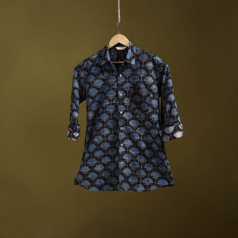 Blue - natural dyed cotton men full sleeve shirt 12