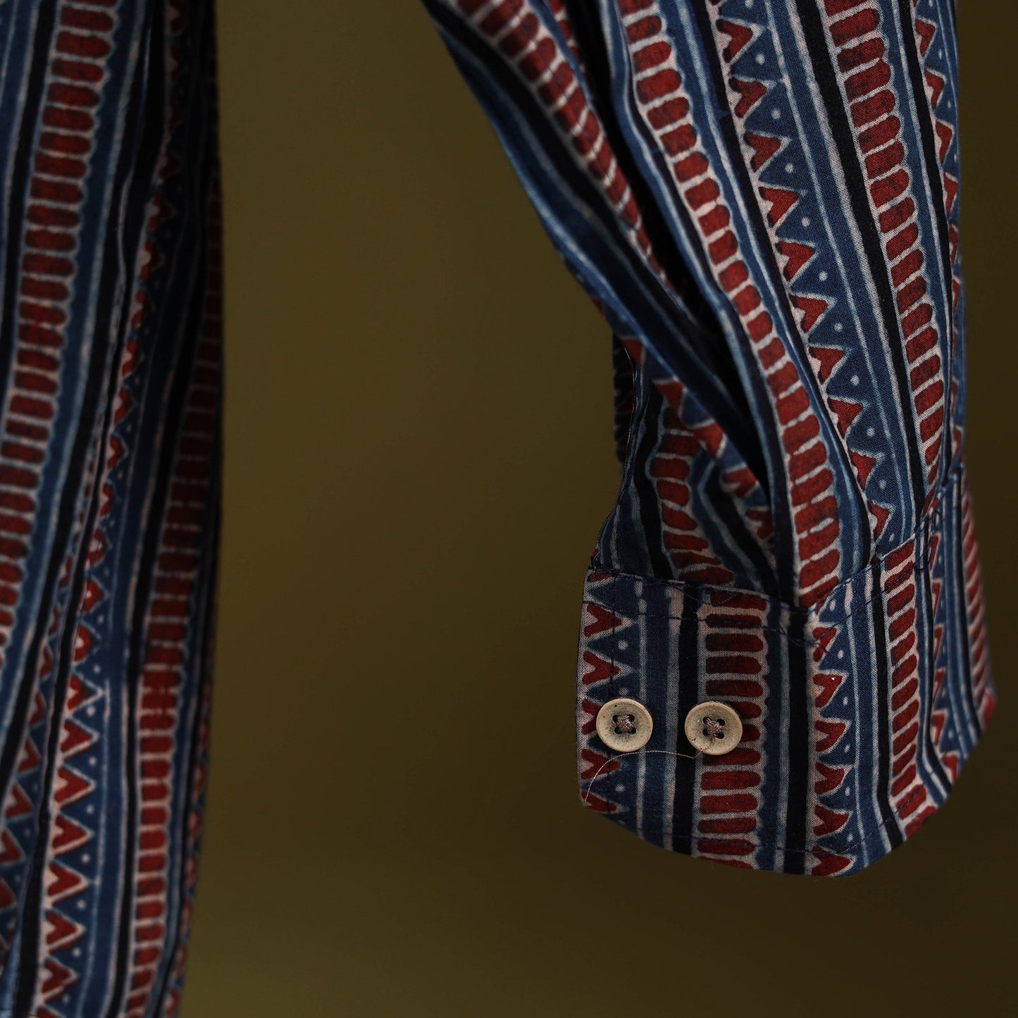 Blue - natural dyed cotton men full sleeve shirt 14