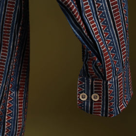 Blue - natural dyed cotton men full sleeve shirt 14