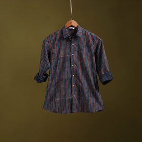Blue - natural dyed cotton men full sleeve shirt 14
