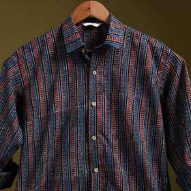 Blue - natural dyed cotton men full sleeve shirt 14