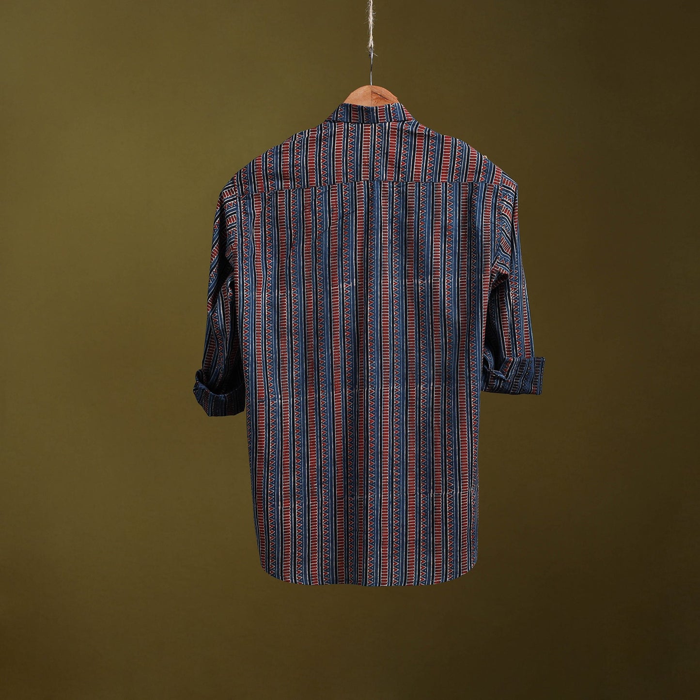 Blue - natural dyed cotton men full sleeve shirt 14