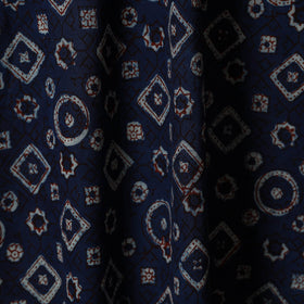 Blue - natural dyed cotton nandana fabric 01 - handcrafted