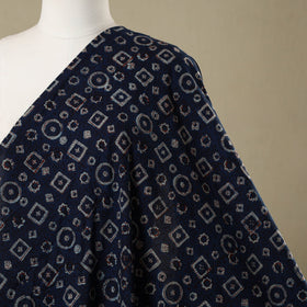 Blue - natural dyed cotton nandana fabric 01 - handcrafted