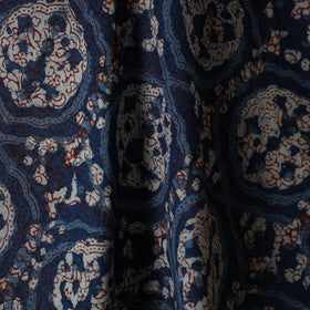 Blue - natural dyed cotton nandana fabric 02 - handcrafted