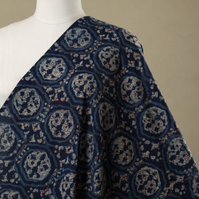 Blue - natural dyed cotton nandana fabric 02 - handcrafted