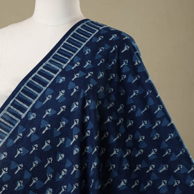 Blue - natural dyed cotton nandana fabric 03 - handcrafted