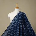 Blue - natural dyed cotton nandana fabric 03 - handcrafted