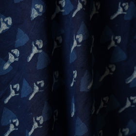 Blue - natural dyed cotton nandana fabric 03 - handcrafted