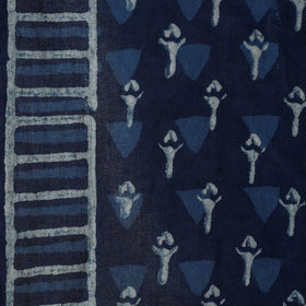 Blue - natural dyed cotton nandana fabric 03 - handcrafted