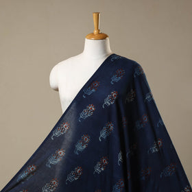 Blue - natural dyed cotton nandana fabric 04 - handcrafted