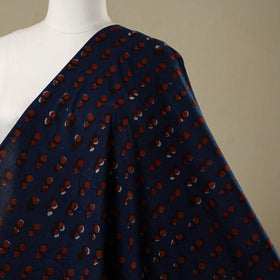 Blue - natural dyed cotton nandana fabric 04 - handcrafted