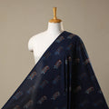 Blue Natural Dyed Block Print Cotton Nandana Fabric