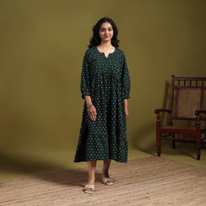 Natural dyed cotton pintuck tiered dress 17 - handcrafted