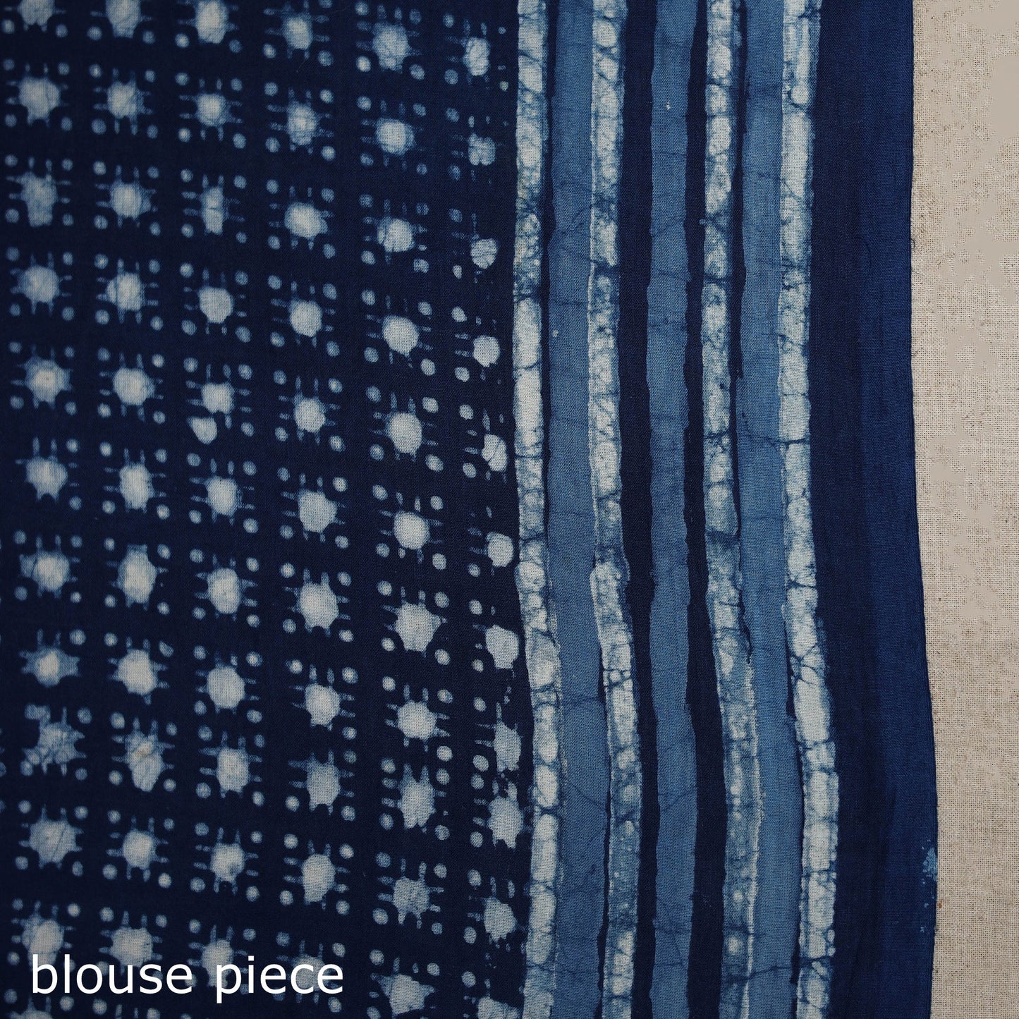 Blue - natural dyed cotton pipad saree 11 - handcrafted