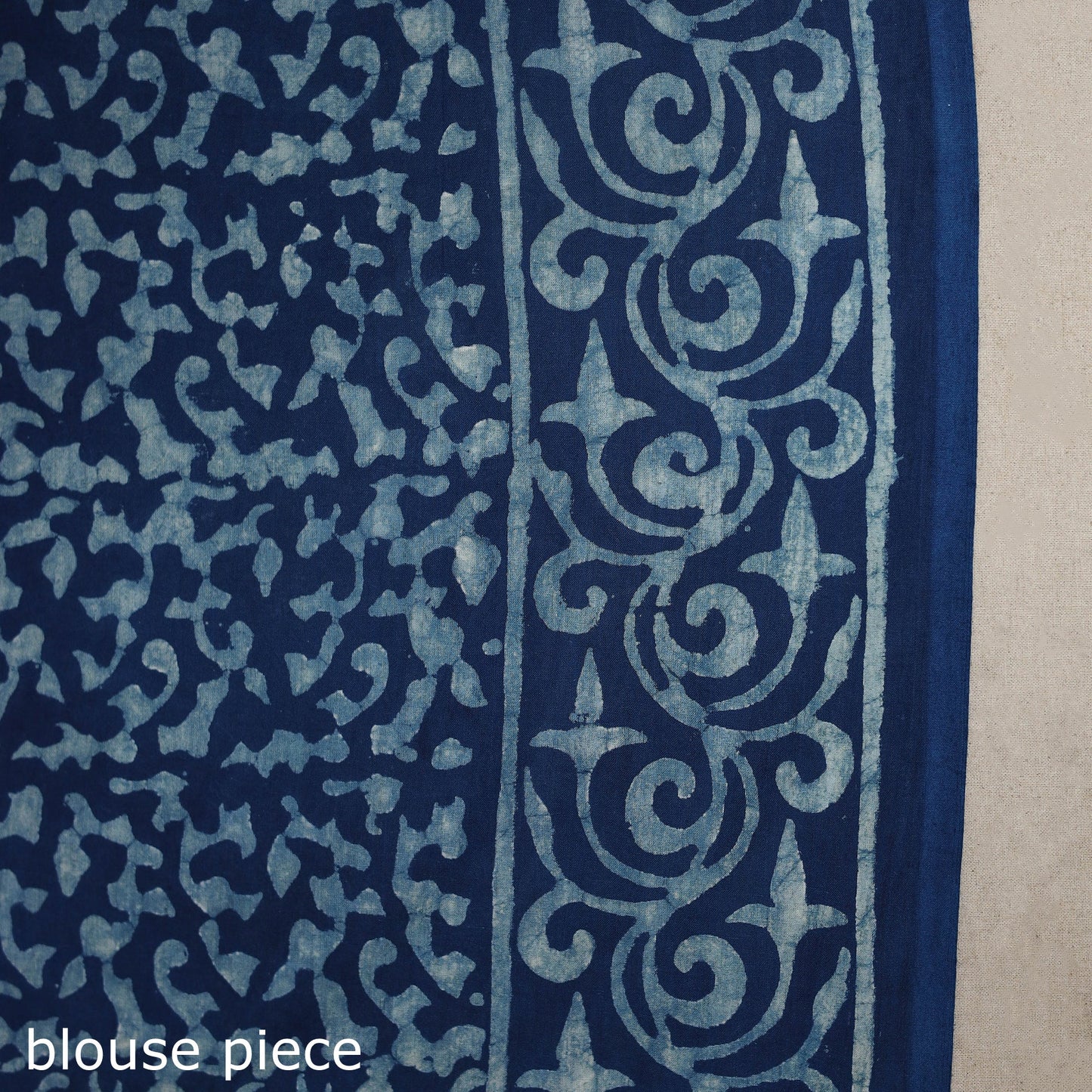 Blue - natural dyed cotton pipad saree 14 - handcrafted