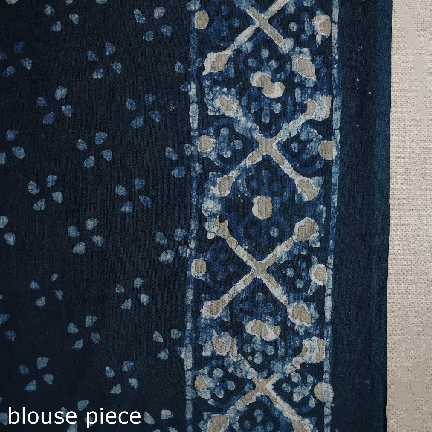 Blue - natural dyed cotton pipad saree 14 - handcrafted