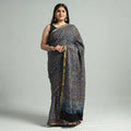 Buy Natural Dyed Block Print Cotton Ajrakh Saree