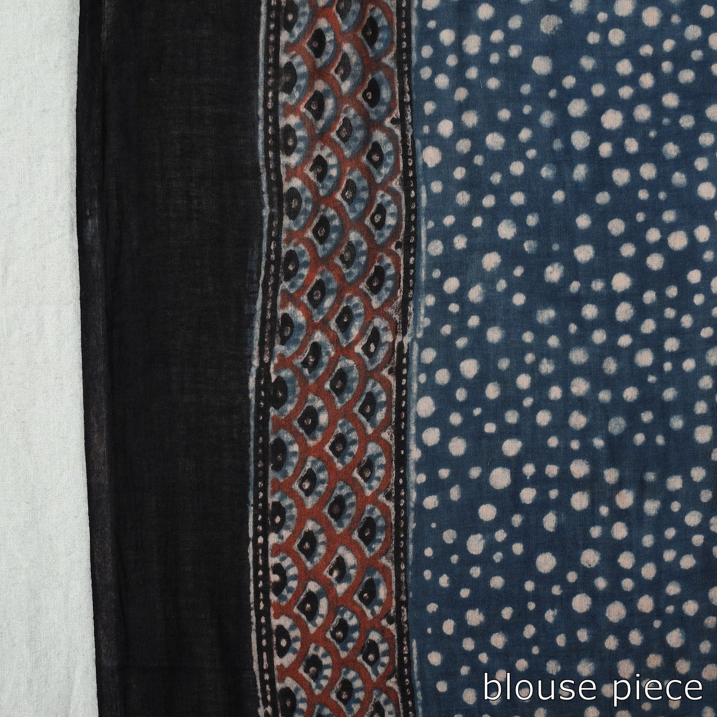 Buy Natural Dyed Block Print Cotton Ajrakh Saree