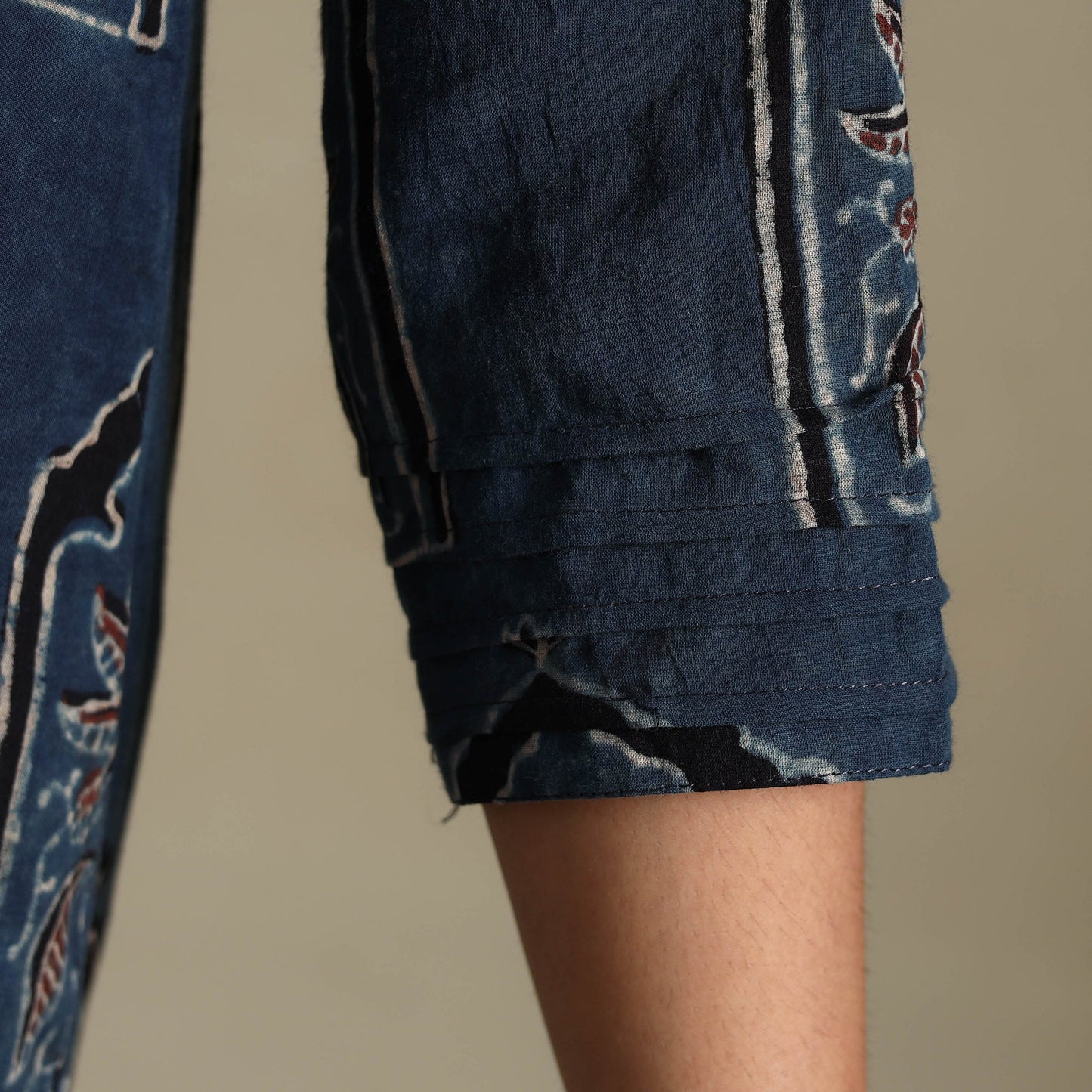 Blue Block Print Natural Dyed Cotton Straight Ajrakh Kurta