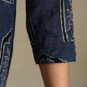 Blue Block Print Natural Dyed Cotton Straight Ajrakh Kurta