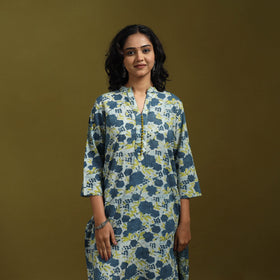 Natural dyed cotton straight kurta for women 09