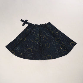 Blue - cotton wrap around skirt 36 - handcrafted