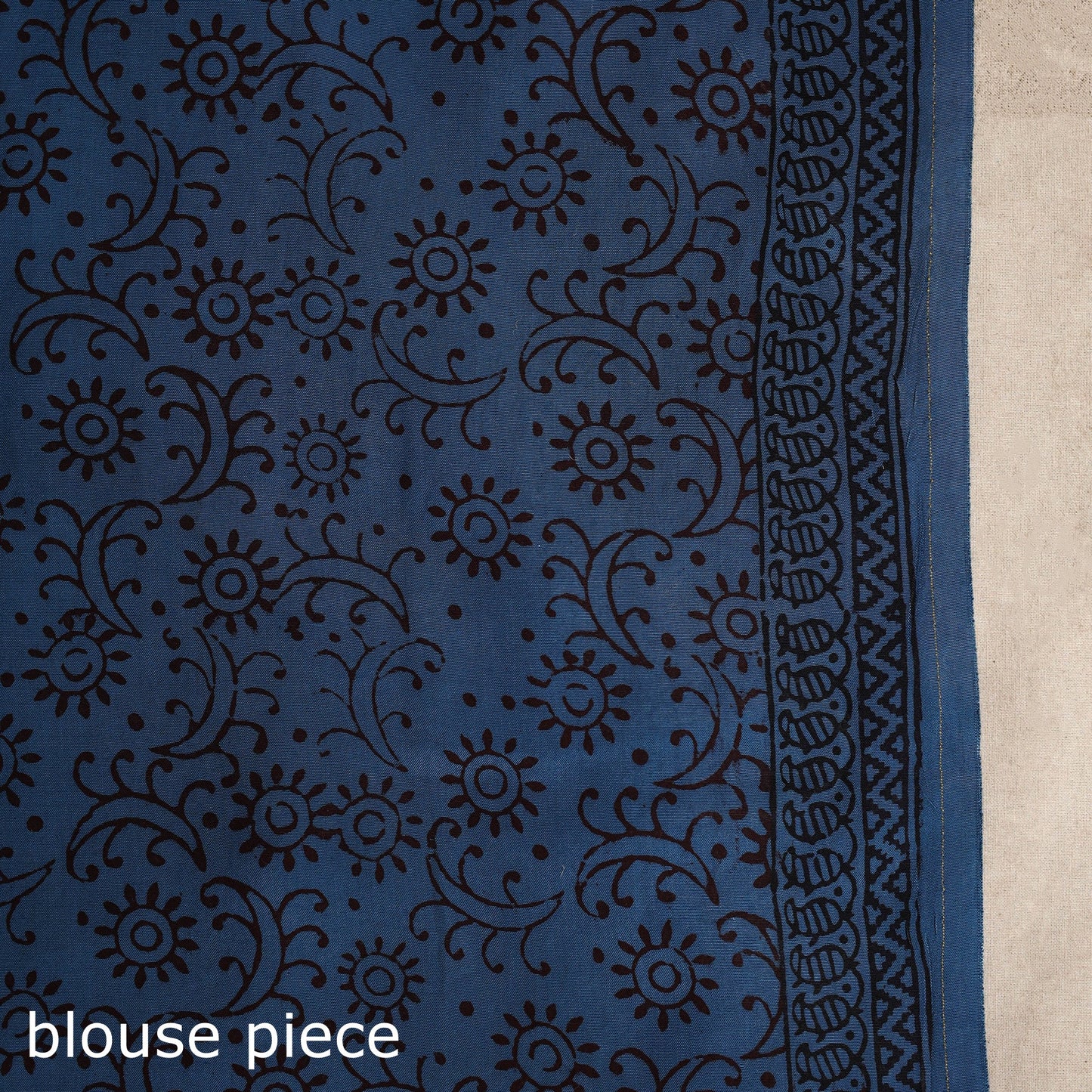 Blue - natural dyed dola silk bagh saree with zari border