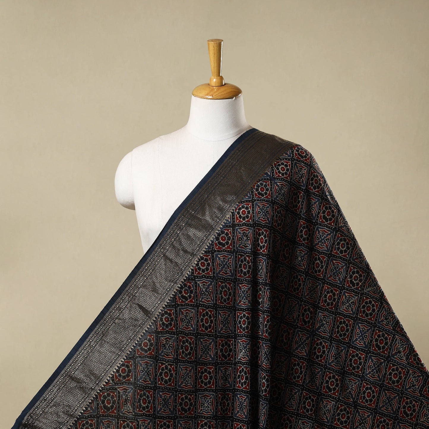 Natural dyed dola silk hand fabric 23 - handcrafted