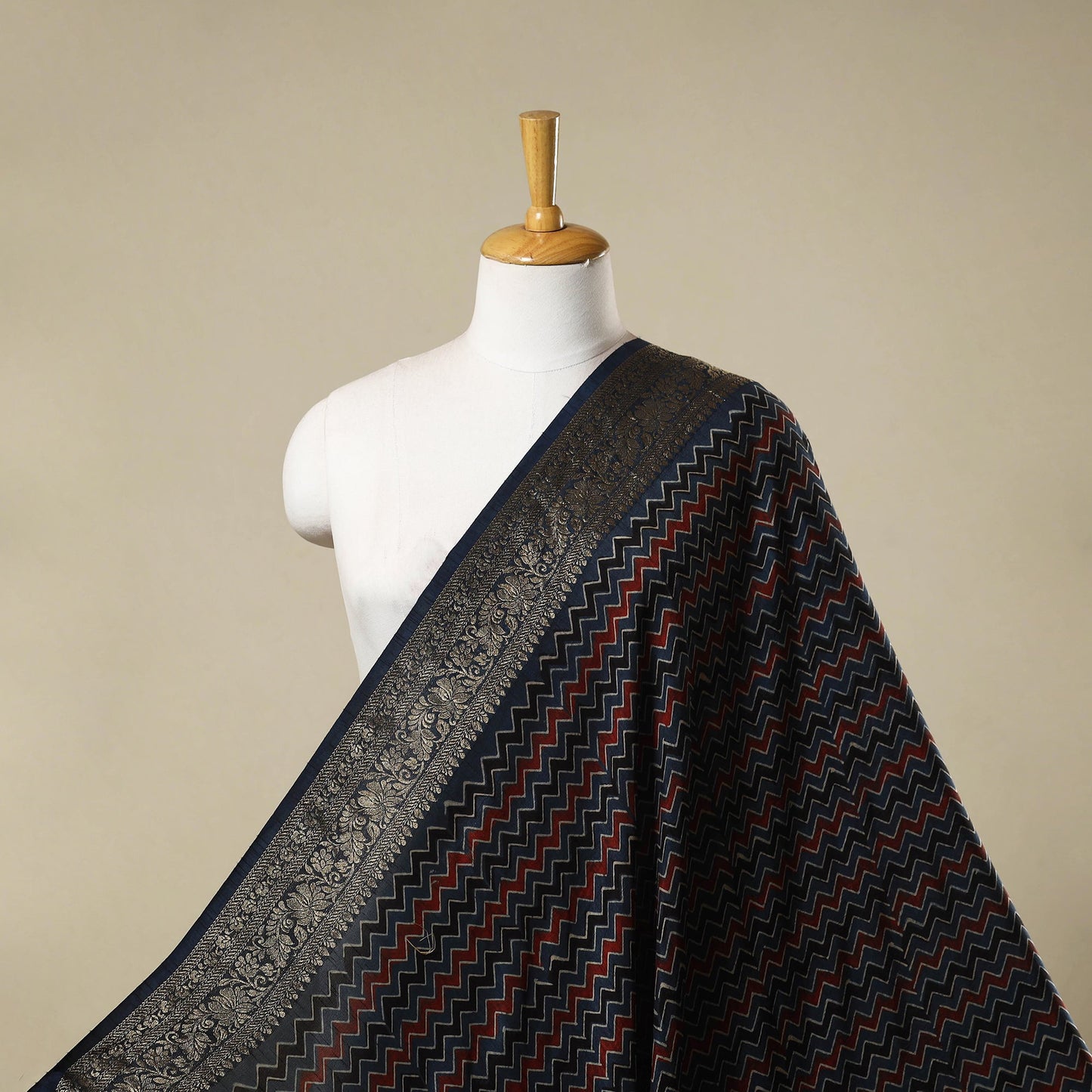 Natural dyed dola silk hand fabric 34 - handcrafted