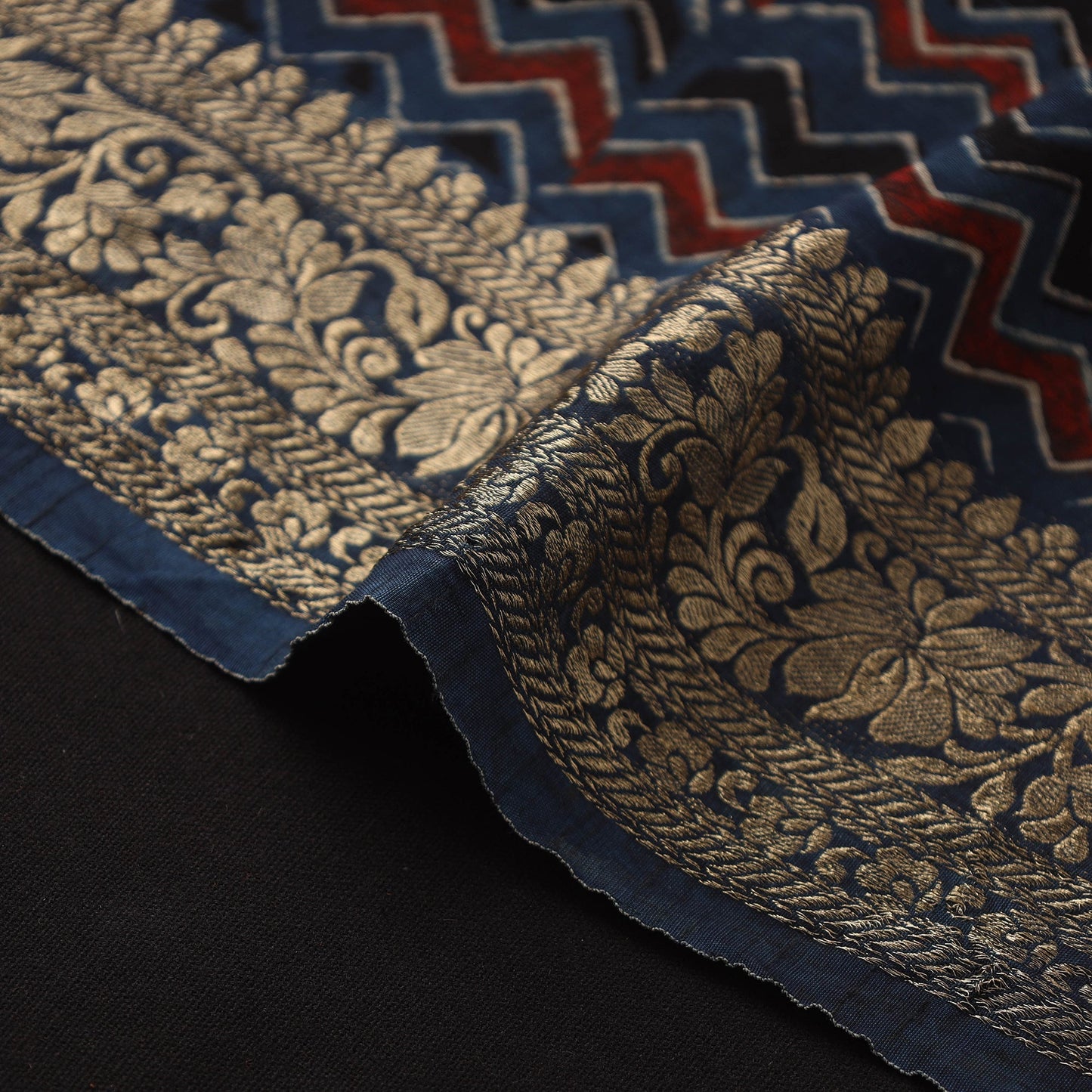 Natural dyed dola silk hand fabric 34 - handcrafted