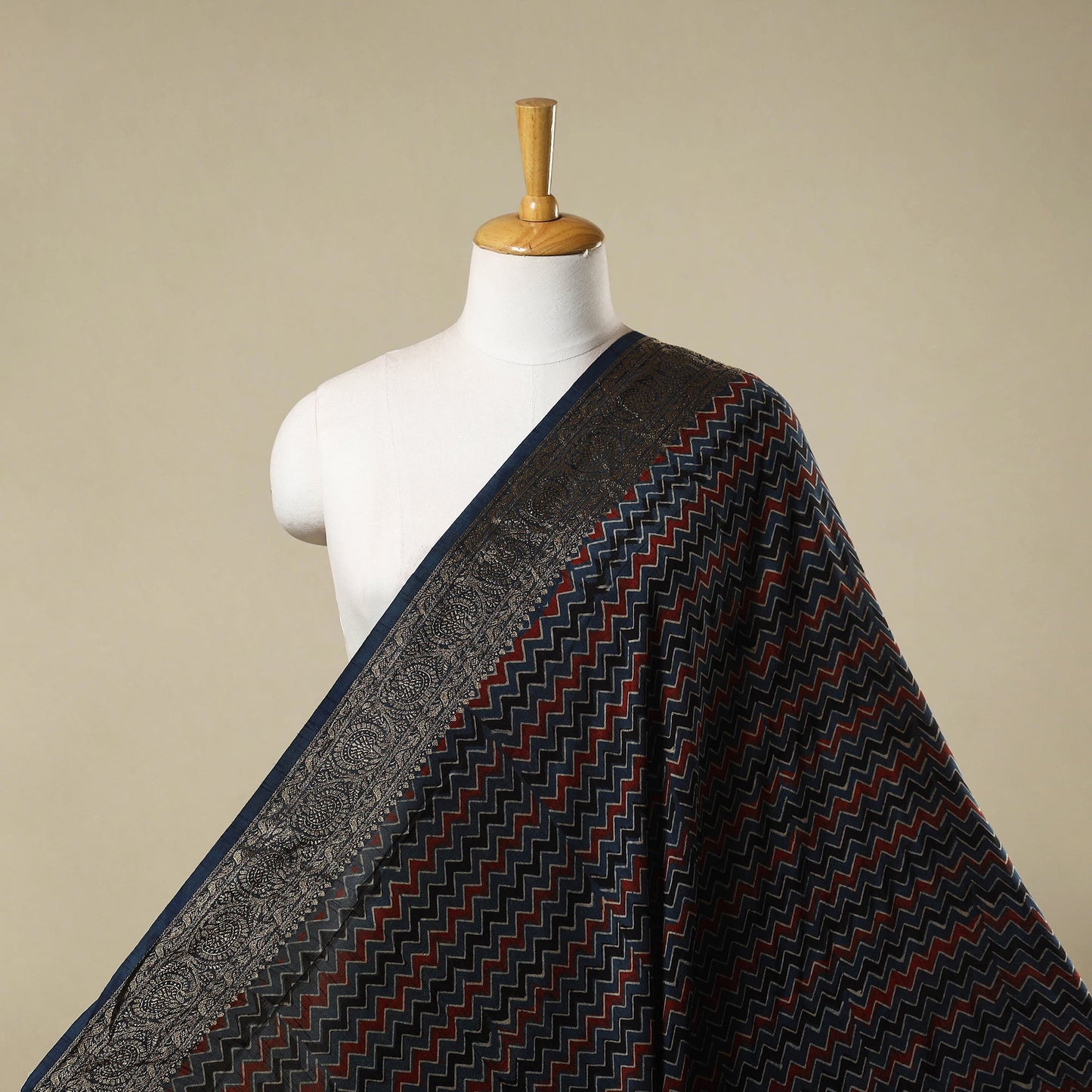 Natural dyed dola silk hand fabric 36 - handcrafted