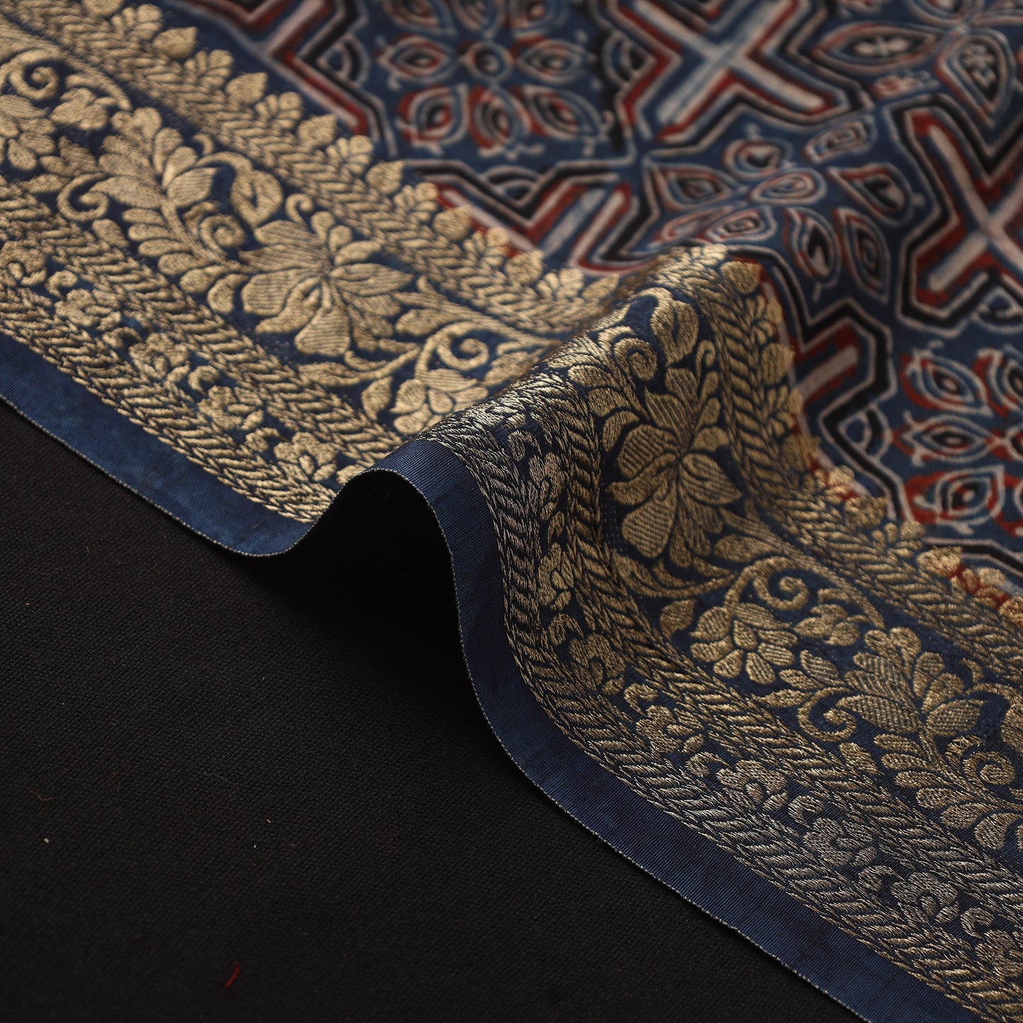 Natural dyed dola silk hand fabric 37 - handcrafted