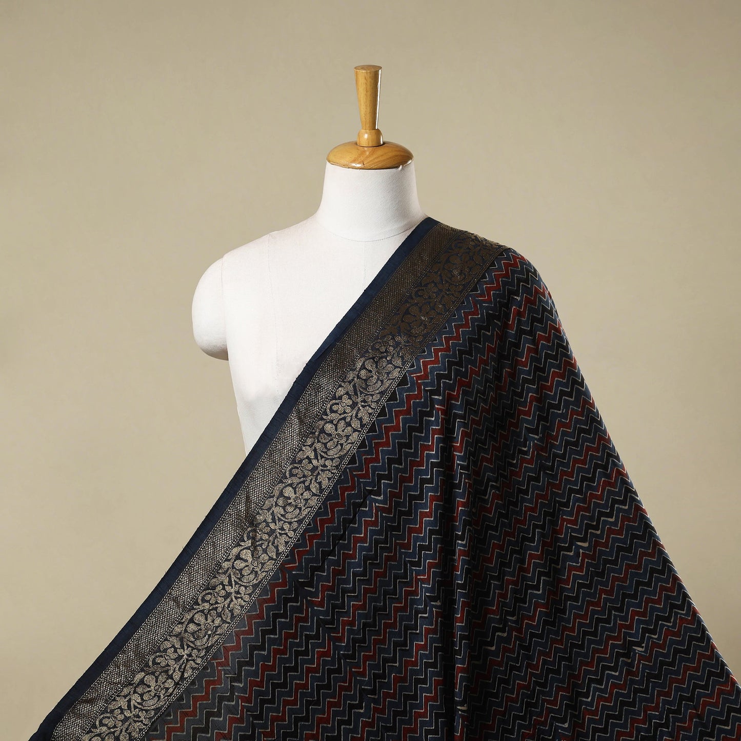 Natural dyed dola silk hand fabric 38 - handcrafted