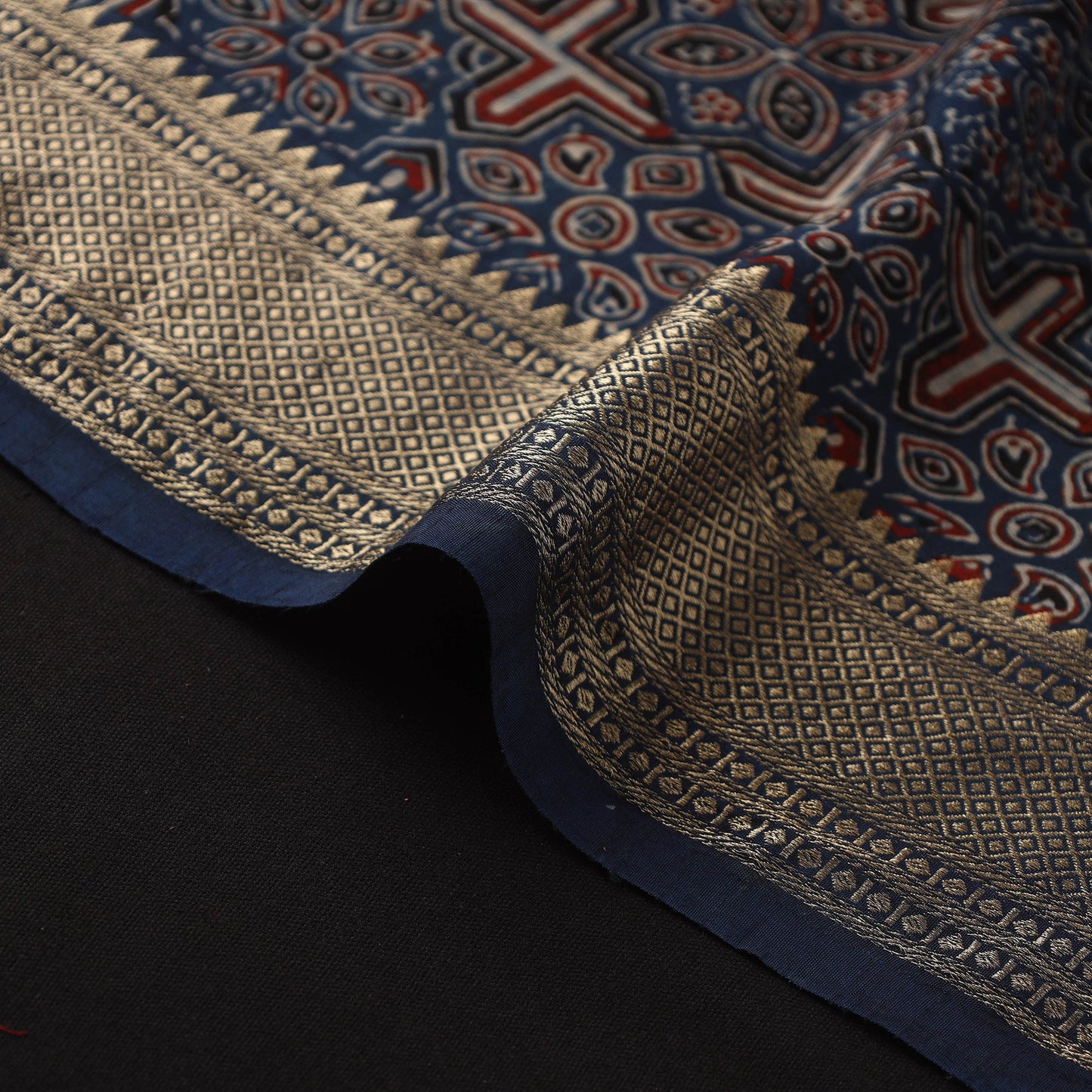 Natural dyed dola silk hand fabric 41 - handcrafted