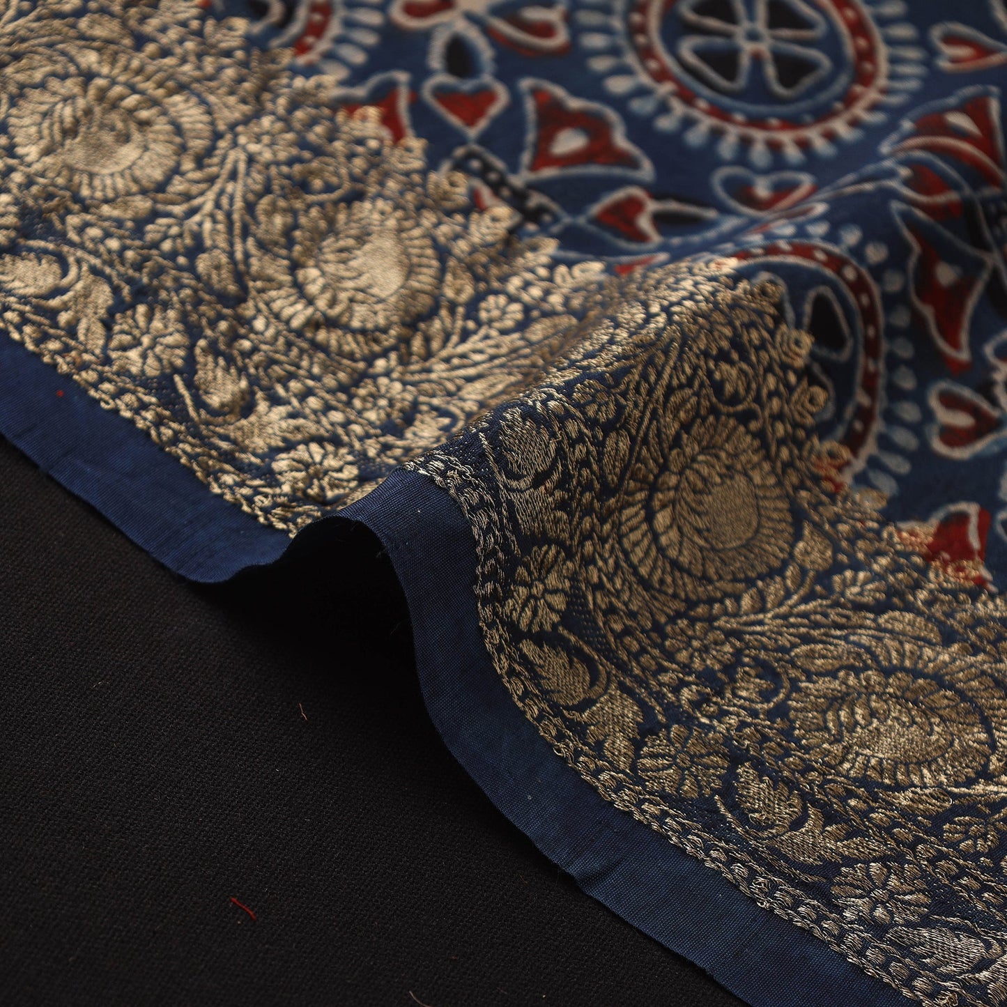 Natural dyed dola silk hand fabric 42 - handcrafted