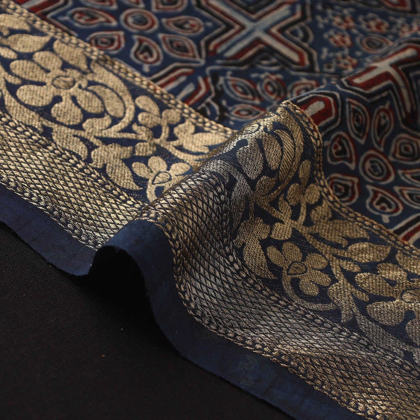 Natural dyed dola silk hand fabric 46 - handcrafted