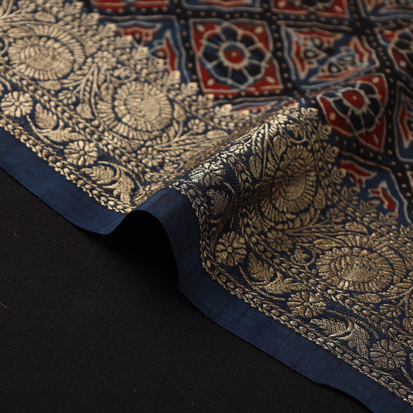 Natural dyed dola silk hand fabric 58 - handcrafted